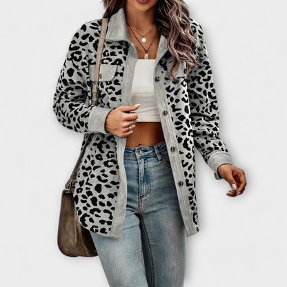 Image of Olive | Women's Relaxed Fit Button-Down Shirt Jacket