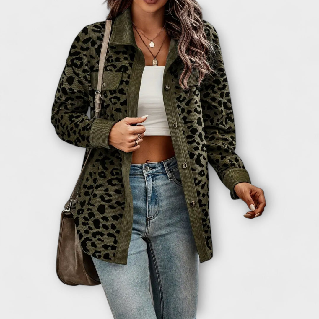 Women's Relaxed Fit Button Down Shirt Jacket - VibreMode