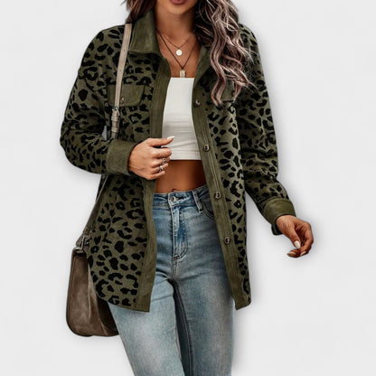 Women's Relaxed Fit Button Down Shirt Jacket - VibreMode
