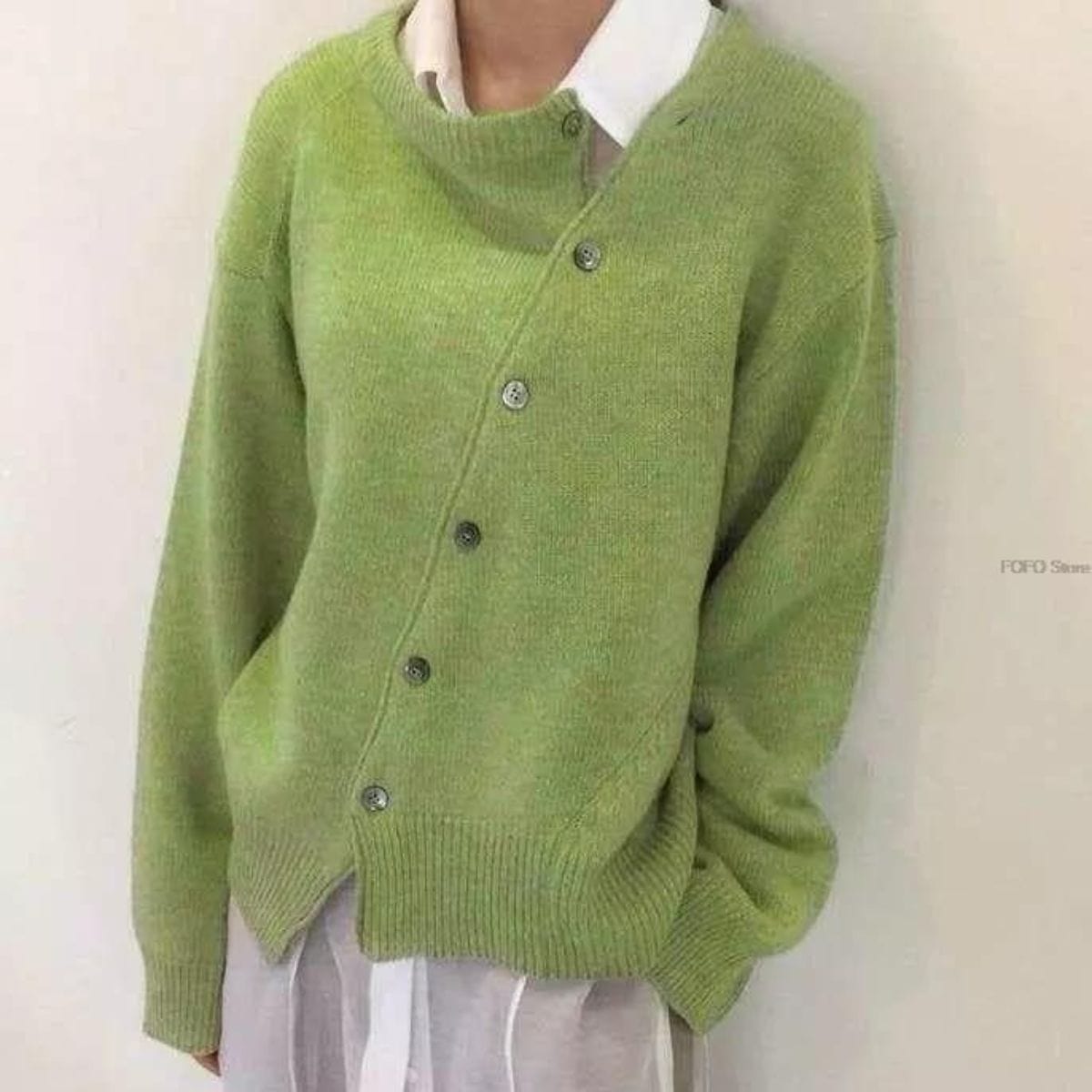Womens Fine Wool Wrap Cardigan Soft Warm Beige