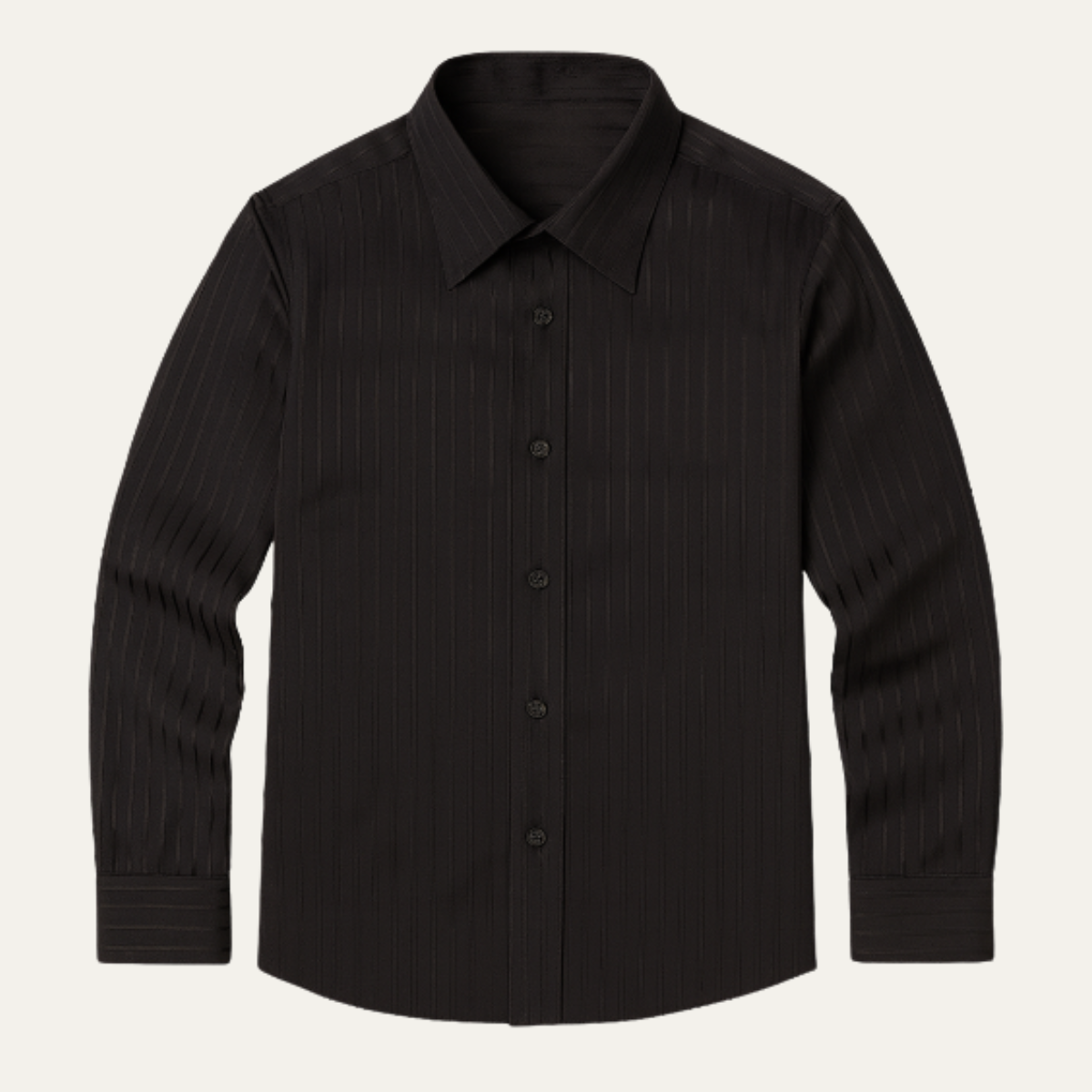 Men's Formal Dress Shirt Textured Pleated Black - Vonnera