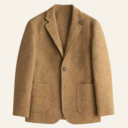 Men's Tweed Blazer Checked Wool Navy - Vonnera