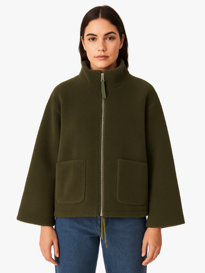 Soft Oversized Sherpa Fleece Jacket For Cold Weather