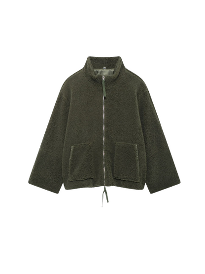 Soft Oversized Sherpa Fleece Jacket For Cold Weather