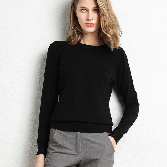 Women's Cashmere Sweater Classic Neckline - Vonnera