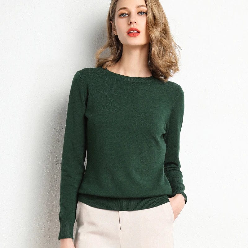 Women's Cashmere Sweater Classic Neckline