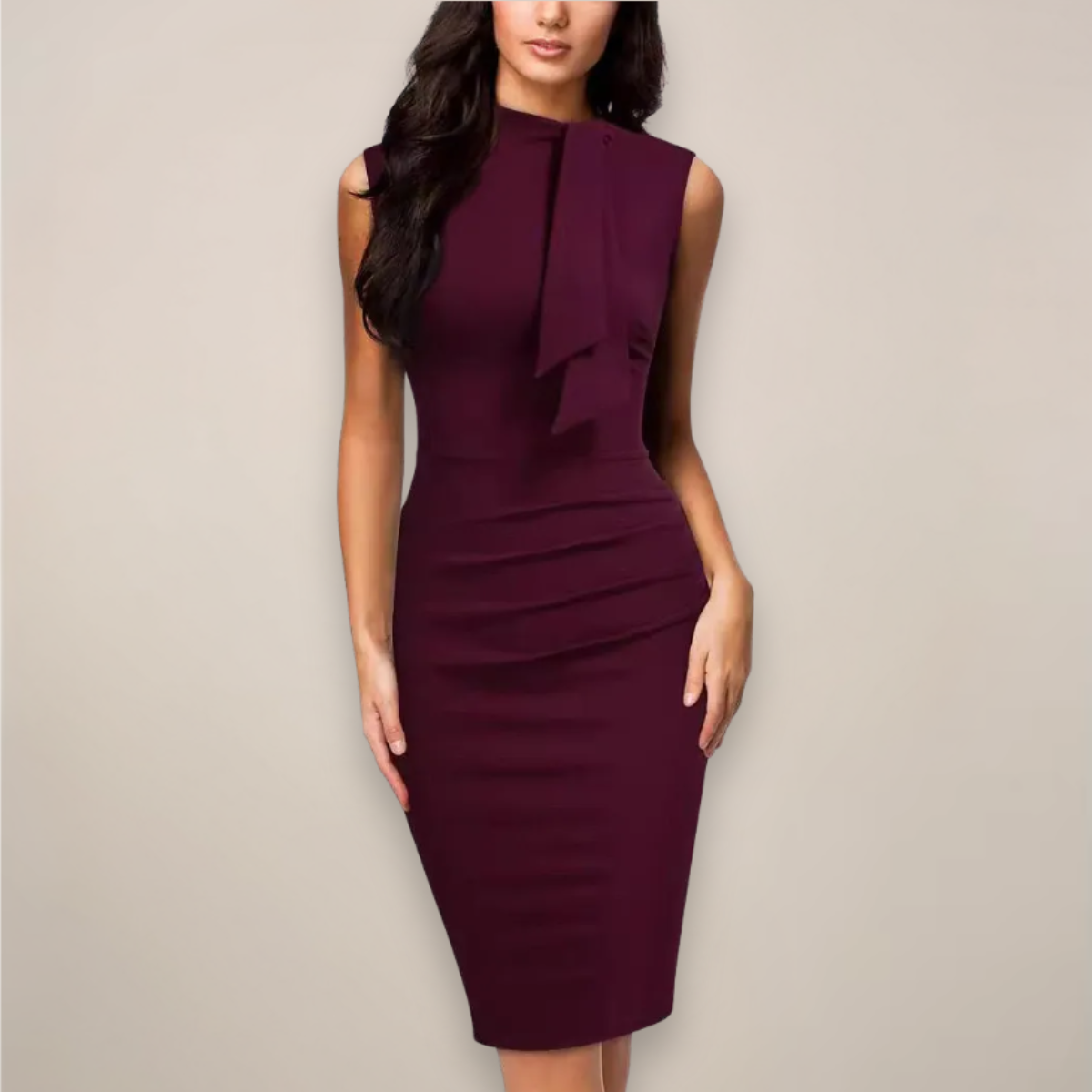Women's Fitted Sleeveless Midi Dress - Vonnera