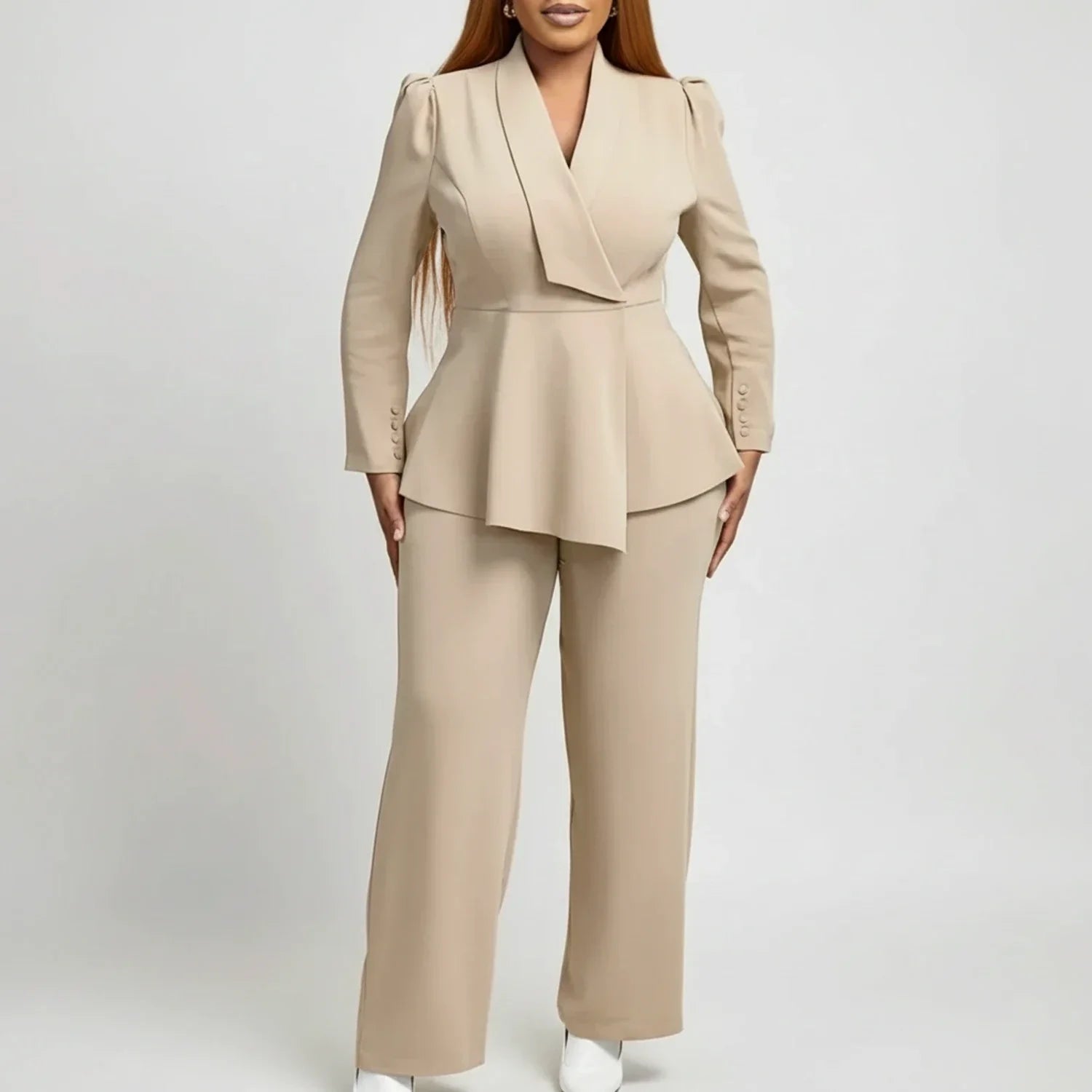 Women's Peplum Blazer Suit - Vonnera
