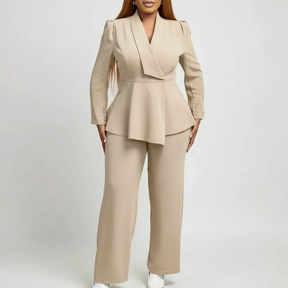 Women's Peplum Blazer Suit - Vonnera