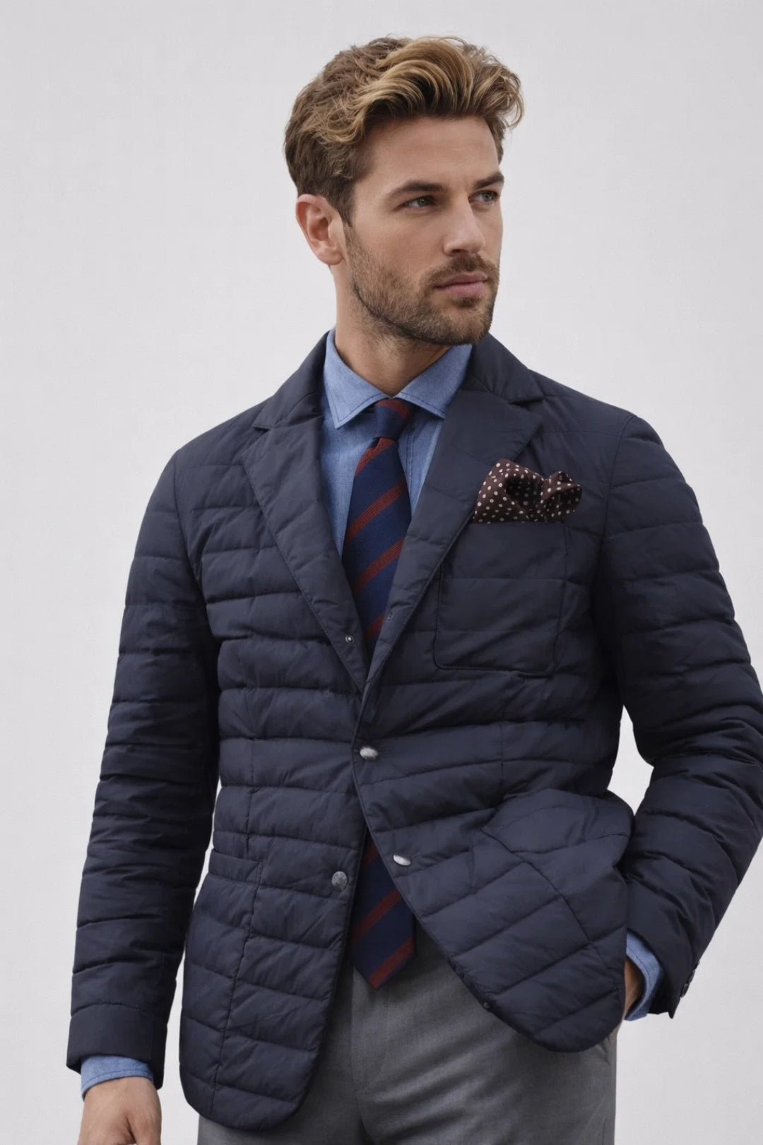 Men's Quilted Blazer Jacket - Vonnera