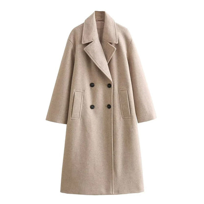 Women's Longline Coat Wide Lapel