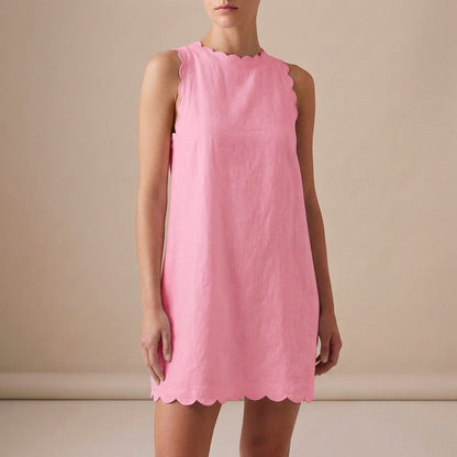 Women's Sleeveless Ruffle Mini Dress Lightweight