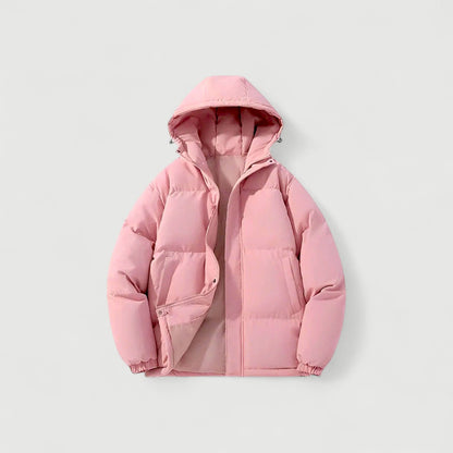 Women's Insulated Hooded Puffer Jacket Quilted Water Resistant Black - Vonnera