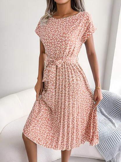 Jennifer™ | Flower Pleated Elegance Dress