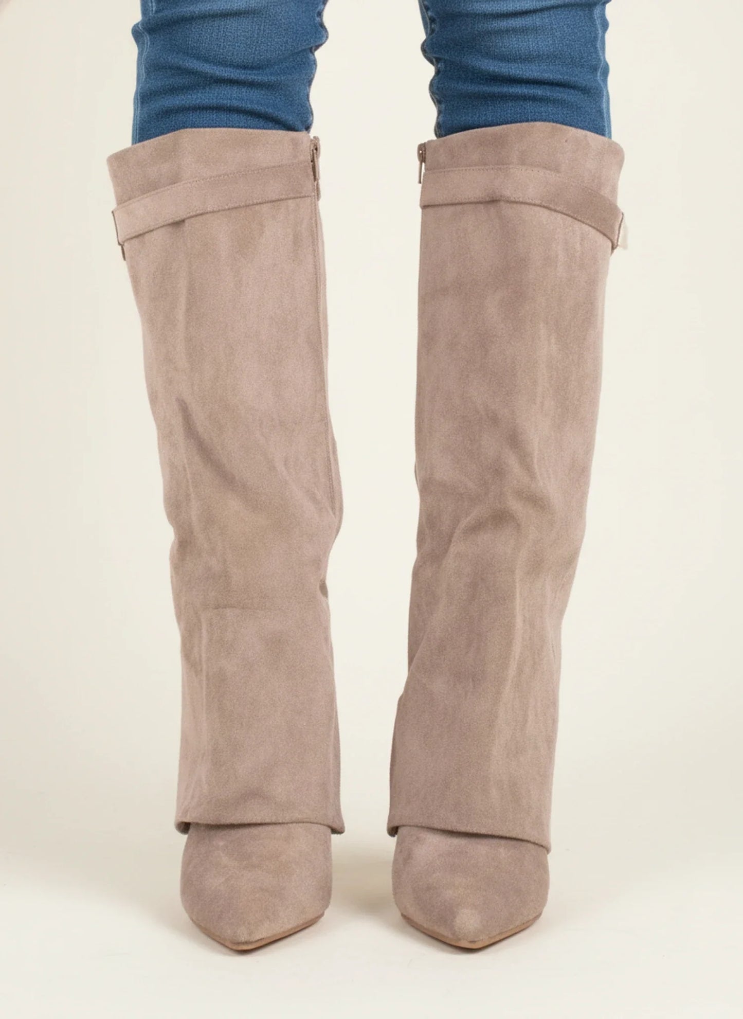 Women's Pointed Toe Slouch High Heel Boots