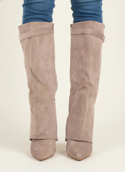 Women's Pointed Toe Slouch High Heel Boots