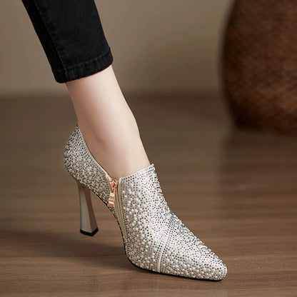 Image of Polly | Women's Embellished Pointed Toe Stiletto Heels
