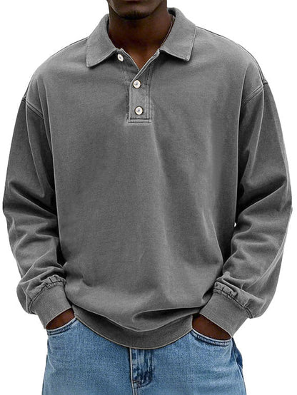Maxime Men's Long Sleeved Polo Shirt