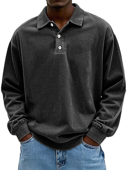 Maxime Men's Long Sleeved Polo Shirt