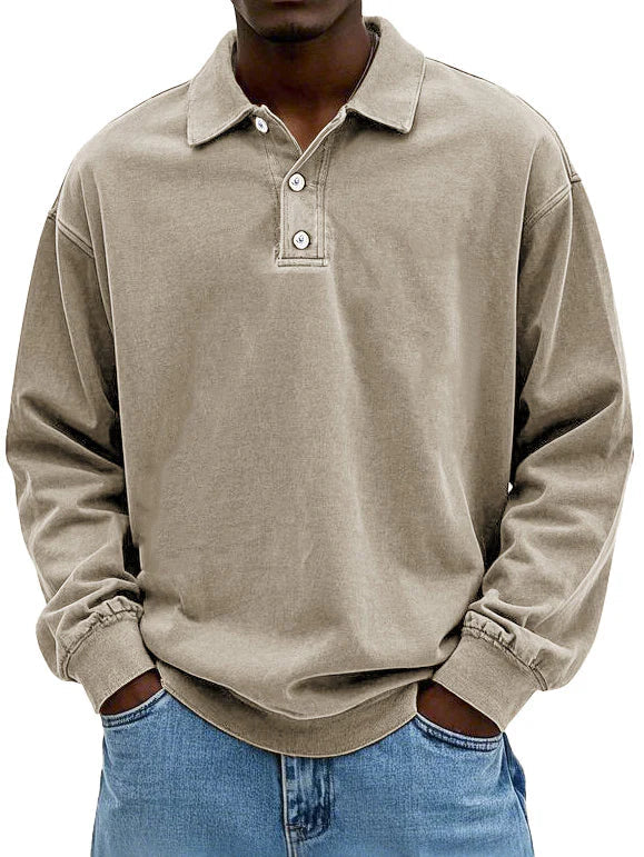 Maxime Men's Long Sleeved Polo Shirt