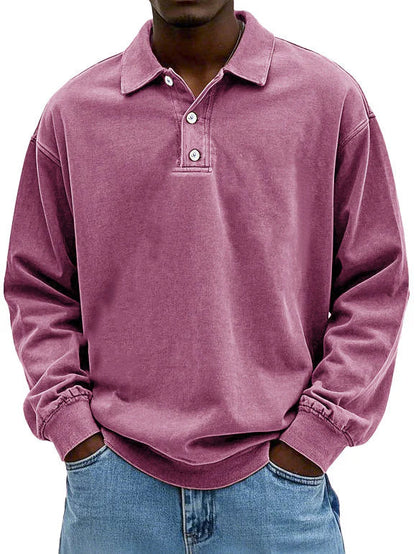 Maxime Men's Long Sleeved Polo Shirt