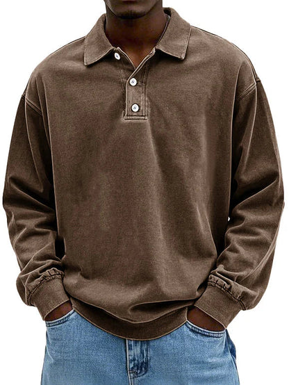 Maxime Men's Long Sleeved Polo Shirt