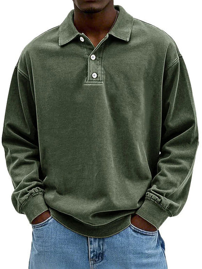Maxime Men's Long Sleeved Polo Shirt