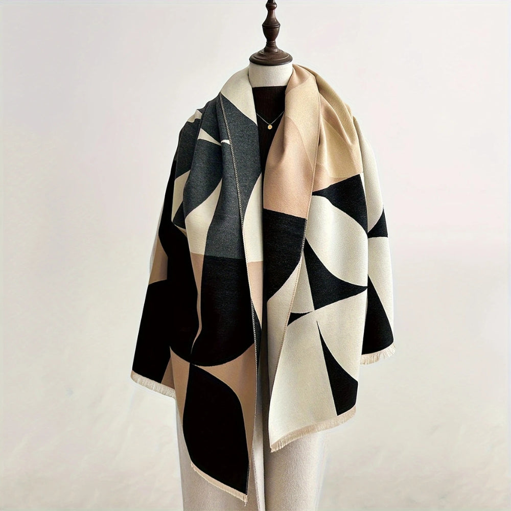 Reversible Wool Poncho Scarf - Vonnera