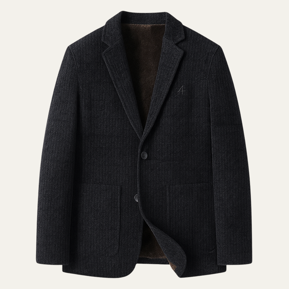 Men's Chenille Blazer Warm Fur Lined Navy - Vonnera