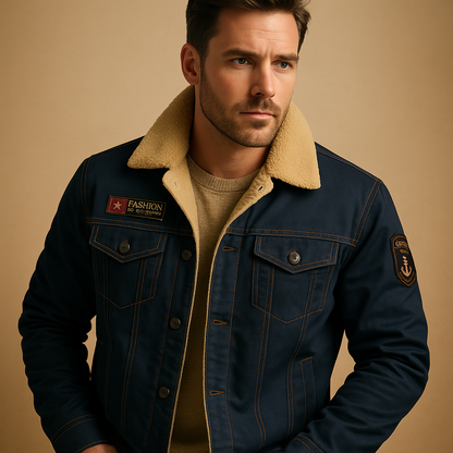 Men’s premium fleece motorcycle jacket with reinforced protection zones and breathable warmth, suitable for cold rides and everyday use.