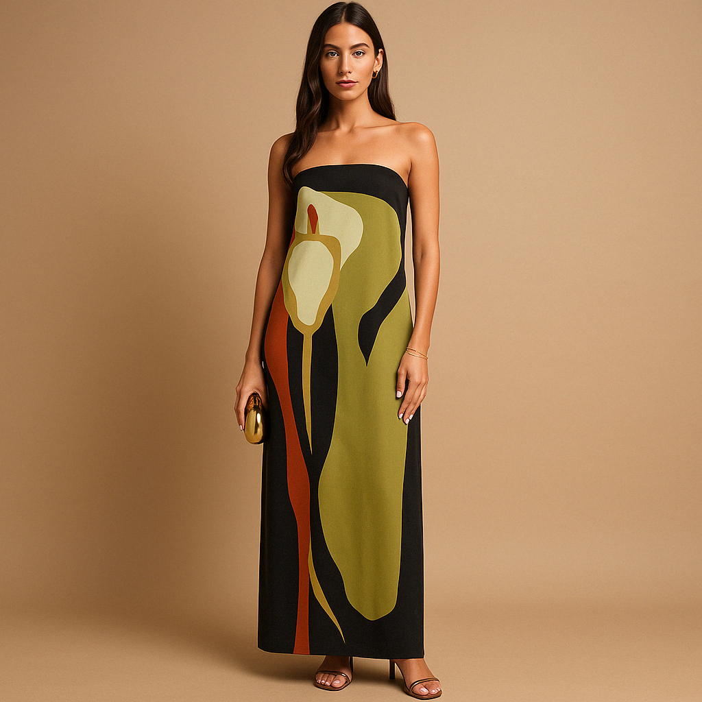 Women’s printed summer dress with flattering fit and airy design, perfect for vacations, casual outings, and warm weather occasions.