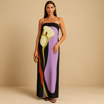 Women’s printed summer dress with flattering fit and airy design, perfect for vacations, casual outings, and warm weather occasions.