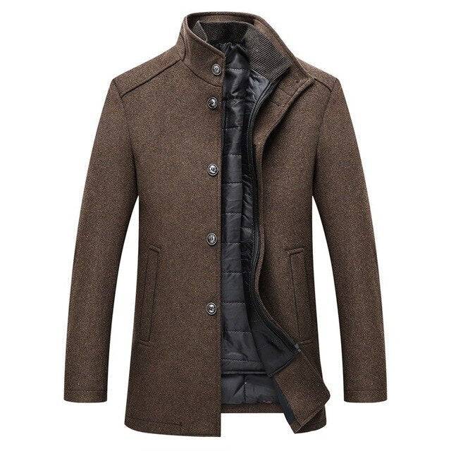 Womens Single Breasted Thick Wool Coat - Vonnera