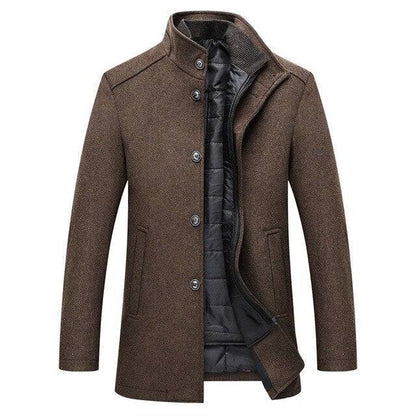 Womens Single Breasted Thick Wool Coat - Vonnera