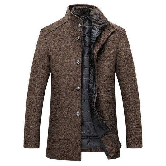 Womens Single Breasted Thick Wool Coat - Vonnera