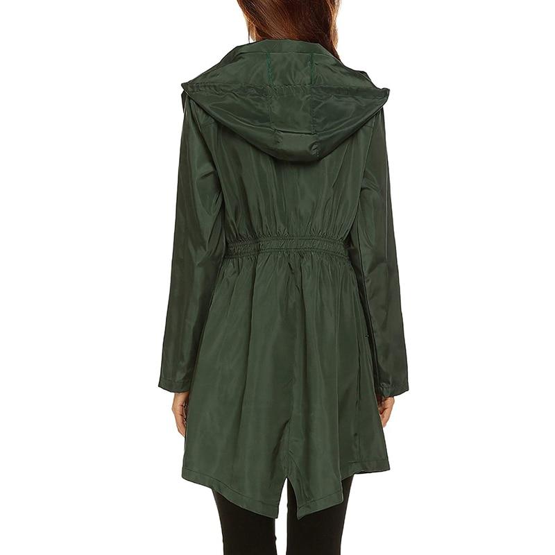 Women's Waterproof Windbreaker Jacket Lightweight Breathable Navy