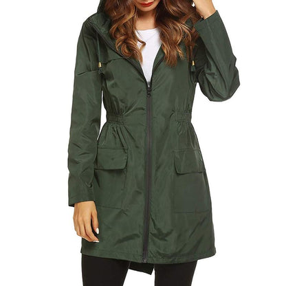 Women's Waterproof Windbreaker Jacket Lightweight Breathable Navy