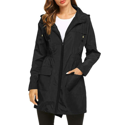 Women's Waterproof Windbreaker Jacket Lightweight Breathable Navy