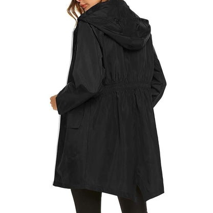 Women's Waterproof Windbreaker Jacket Lightweight Breathable Navy