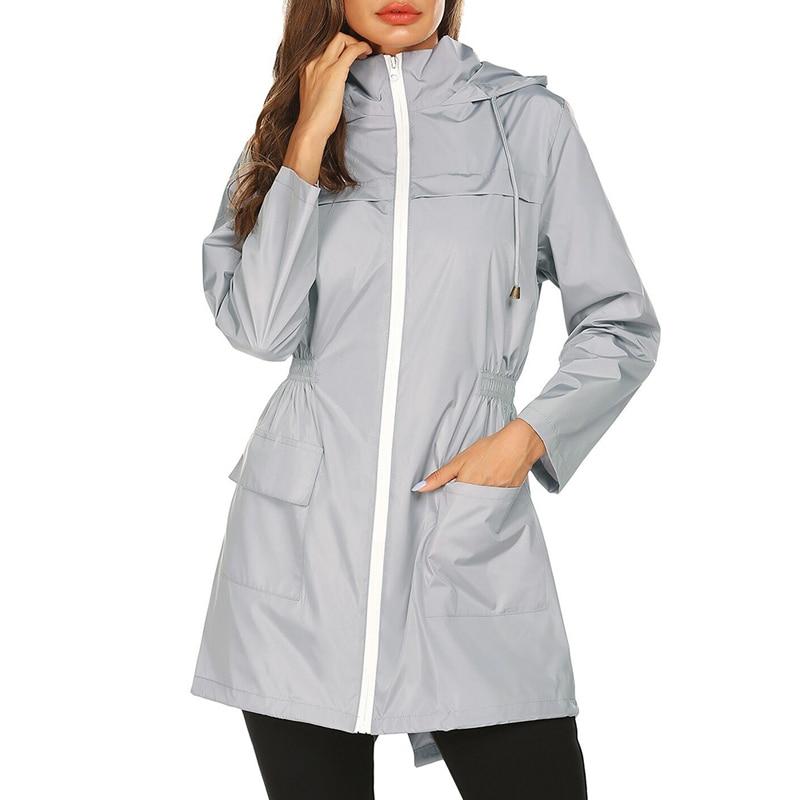 Women's Waterproof Windbreaker Jacket Lightweight Breathable Navy