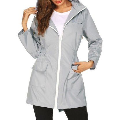 Women's Waterproof Windbreaker Jacket Lightweight Breathable Navy