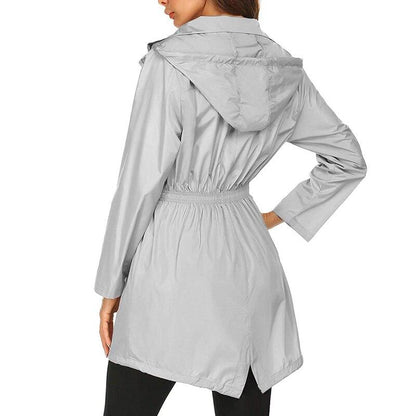 Women's Waterproof Windbreaker Jacket Lightweight Breathable Navy