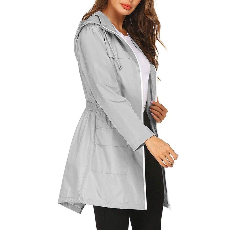 Women's Waterproof Windbreaker Jacket Lightweight Breathable Navy