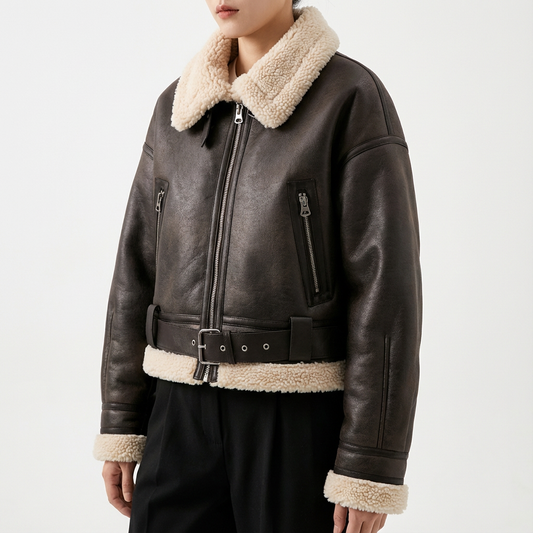 Women's Shearling Coat - Vonnera