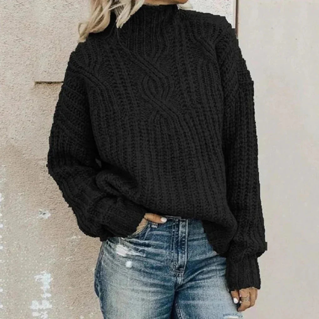 Women's Knit Sweater Subtle Texture Beige - Vonnera