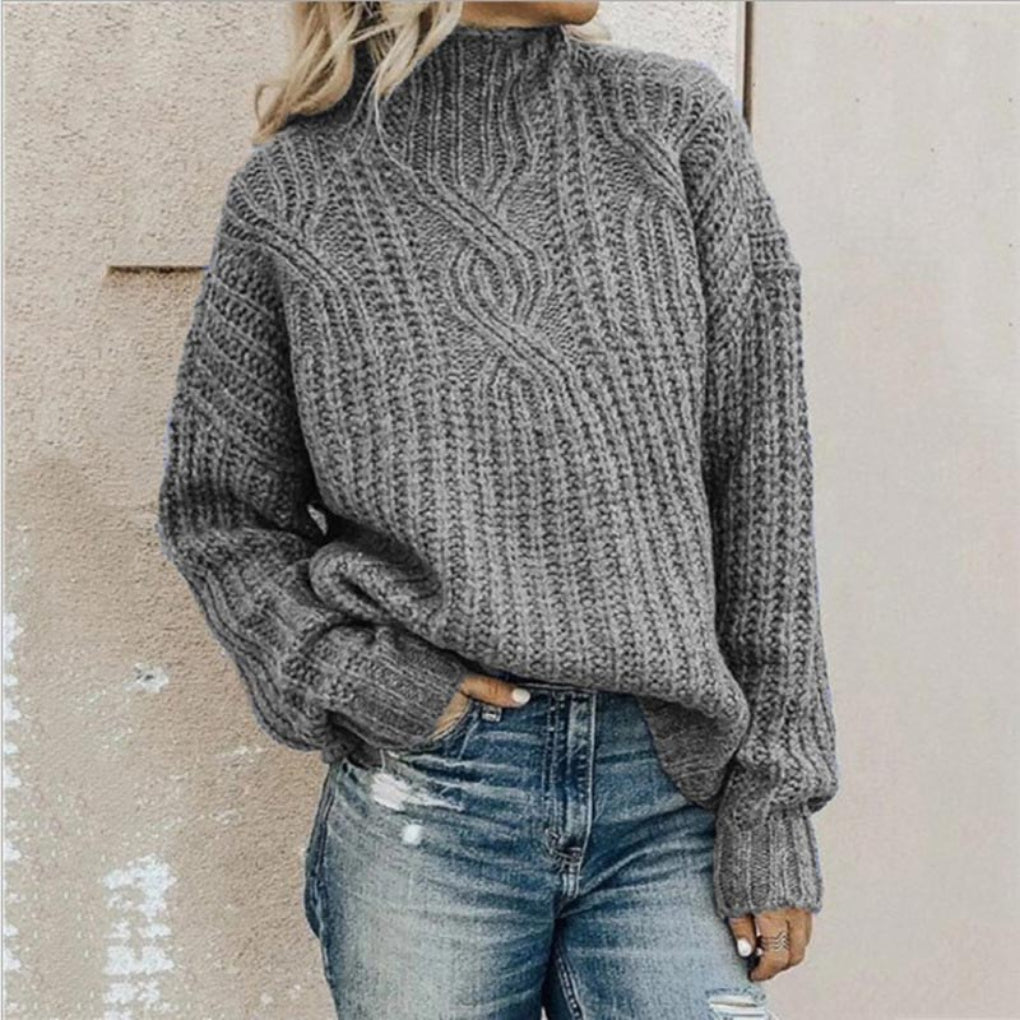 Women's Knit Sweater Subtle Texture Beige