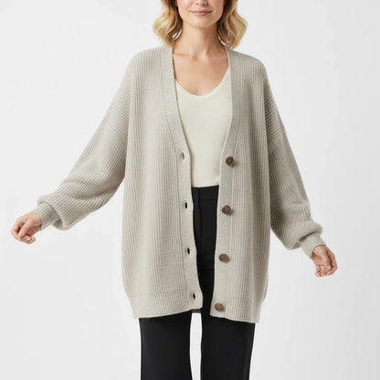 Women's Oversized Ribbed Cardigan Sweater - Vonnera