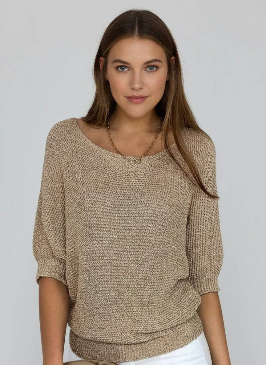 Women's Short Sleeve Sweater Knit - Vonnera