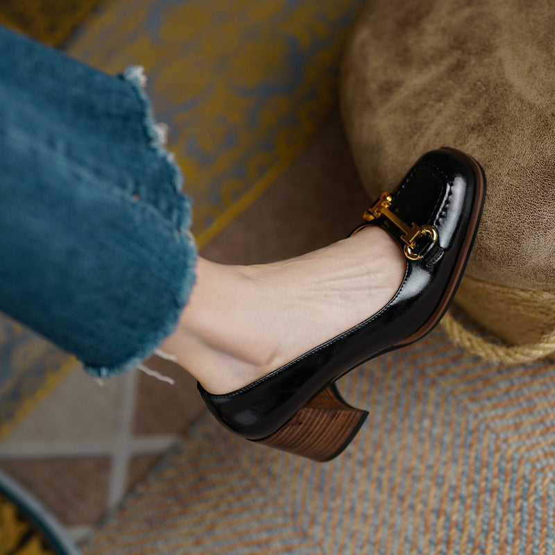 Image of Rachel | Women's Block Heel Slip-On Shoes