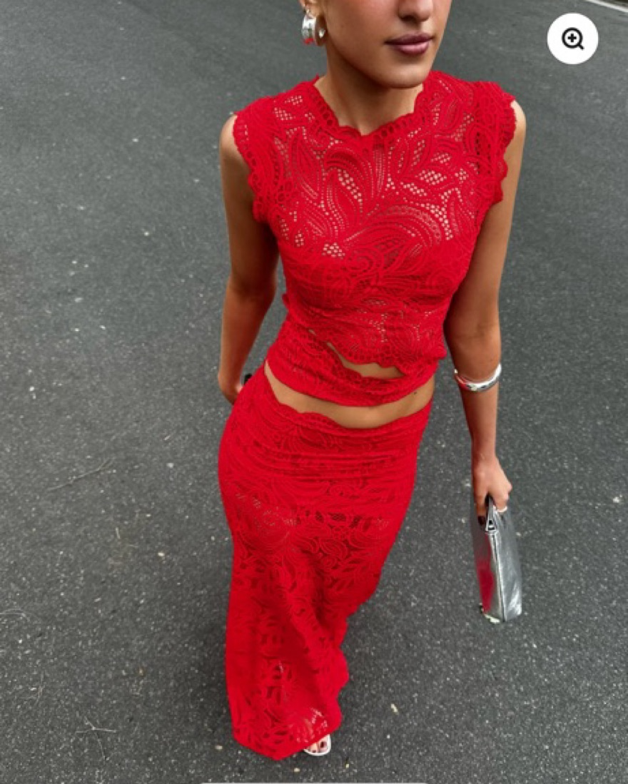 Women's Lace Sleeveless Two Piece Set - Vonnera